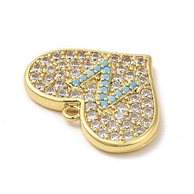 Brass Micro Pave Cubic Zirconia Pendants KK-Q772-10G-1