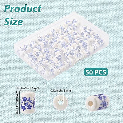 50Pcs Handmade Porcelain Beads PORC-PA0001-56A-1