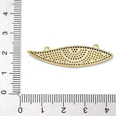 Rack Plating Brass Micro Pave Cubic Zirconia Connector Pendants KK-Z063-34G-1