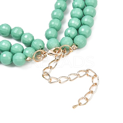 Bohemian Style Acrylic Faceted Rectangle Graduated Beaded 3 Layer Necklaces for Women WGBB337-07-1