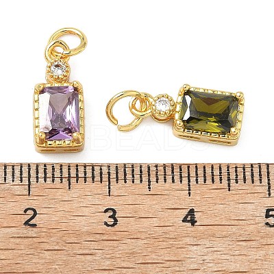 Brass Micro Pave Cubic Zirconia Pendants KK-L264-05G-1