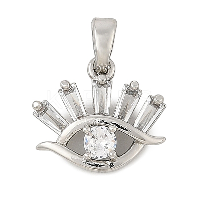 Brass Micro Pave Cubic Zirconia Pendants KK-U056-02P-1