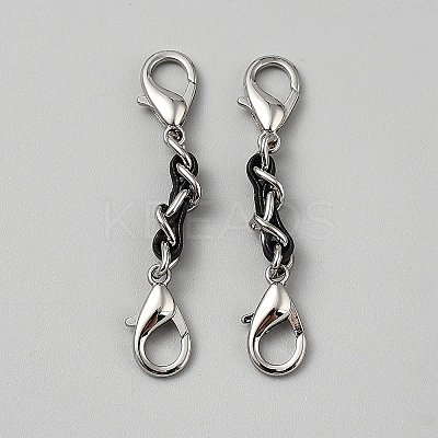 Black PU Leather Alloy Crub Chain Purse Strap Extenders for Purse Making FIND-WH20026-019A-1