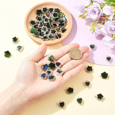 30Pcs Glass Temperature Sensing Color Changing Connector Charms PALLOY-YW00138-01-1