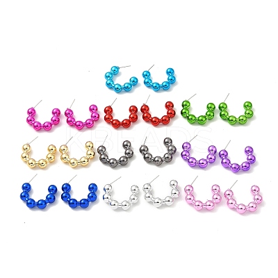 Round Ball Acrylic Stud Earrings EJEW-P251-18-1