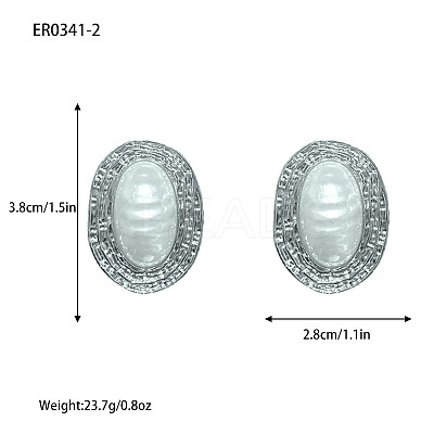 Alloy & Plastic Pearl Stud Earrings WGEF248-02-1