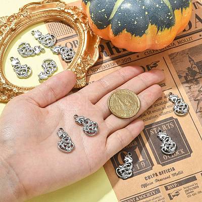 10Pcs 201 Stainless Steel Pendants STAS-CJ0002-34-1