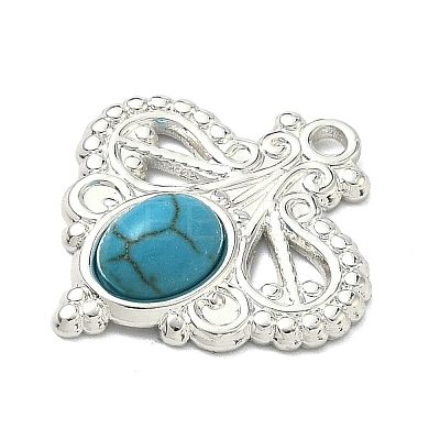 304 Stainless Steel with Dyed Synthetic Turquoise Pendants STAS-G374-05S-02-1
