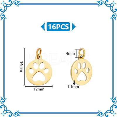 16Pcs 304 Stainless Steel Pendants STAS-UN0059-88-1