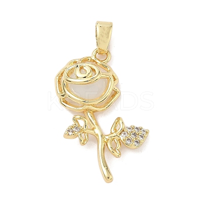 Brass Micro Pave Cubic Zirconia Pendants KK-K368-24G-1