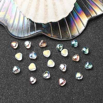 20Pcs 4 Colors Transparent Spray Painted & Frosted Glass Beads GLAA-YW0001-87-1