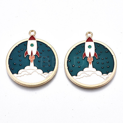 Eco-Friendly Alloy Enamel Pendants X-ENAM-Q437-016-NR-1