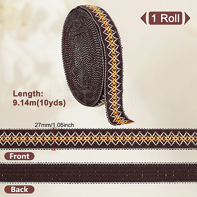 10 Yards Polyester Rhombus Ribbon for Jewelry Making OCOR-GA0002-12-1