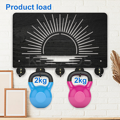 Wood & Iron Wall Mounted Hangers HJEW-WH0055-228-1