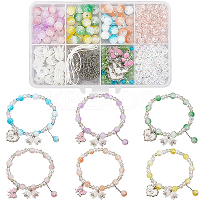 DIY Glass Flower Bracelets Making Kits DIY-SC0027-62-1