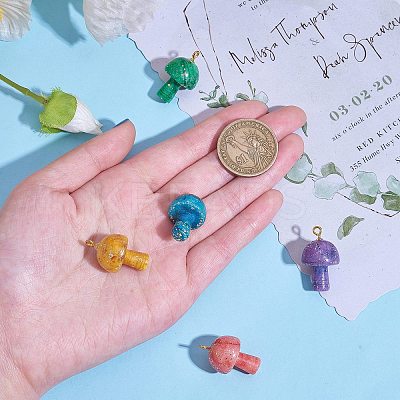 7Pcs 7 Colors Natural Quartz Pendants G-SZ0002-21-1