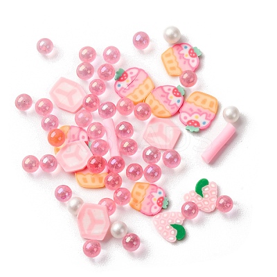 Handmade Polymer Clay Cabochons and Plastic Beads for DIY Jewelry Making Findings CLAY-B007-04D-1