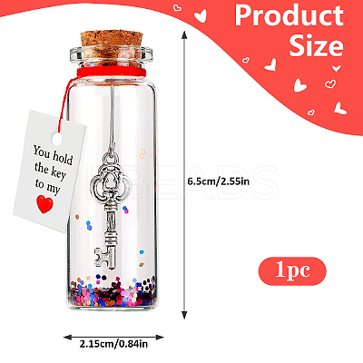 Transparent Glass Wishing Bottle Decoration AJEW-YWC0005-02-1