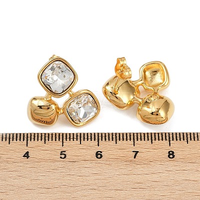 304 Stainless Steel Micro Pave Clear Cubic Zirconia Stud Earrings EJEW-V014-02G-1