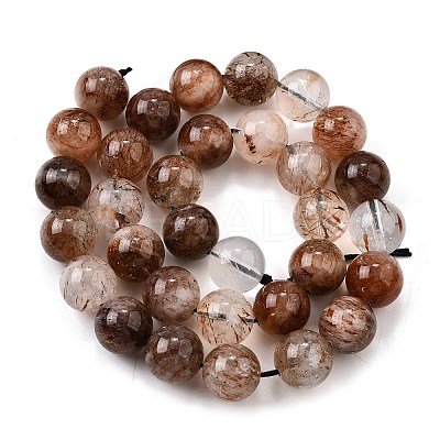 Natural Black Gold Rutilated Quartz Beads Strands G-H093-B03-12mm-1