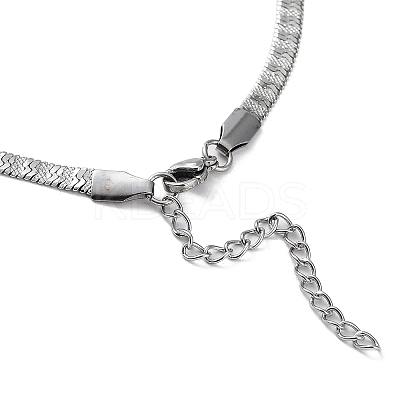 Non-Tarnish 201 Stainless Steel Herringbone Chain Necklaces NJEW-P282-01P-1