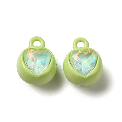 Spray Paint Alloy Rhinestone Pendants PALLOY-S186-11H-1