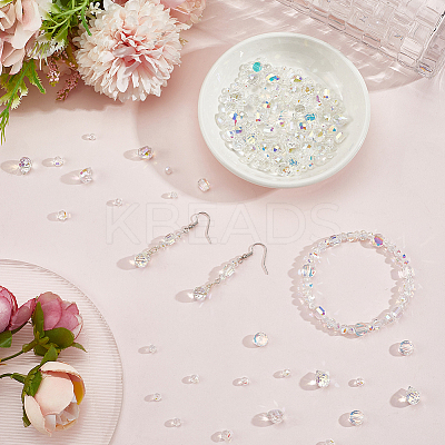 114Pcs Transparent Electroplate Glass Beads GLAA-PA0001-17E-1