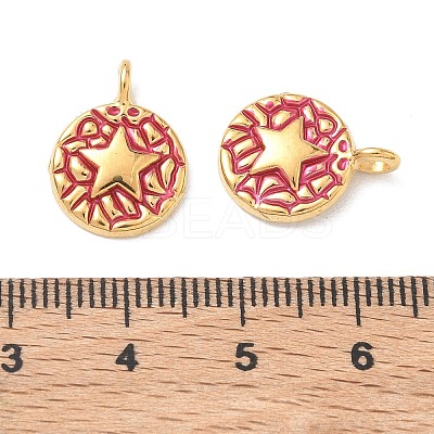 304 Stainless Steel Enamel Pendants STAS-Q119-11G-03-1