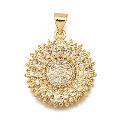 Rack Plating Brass Micro Pave Cubic Zirconia Pendants KK-K401-52B-G-1