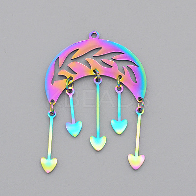 Ion Plating(IP) 201 Stainless Steel Pendants STAS-S105-LA587-1