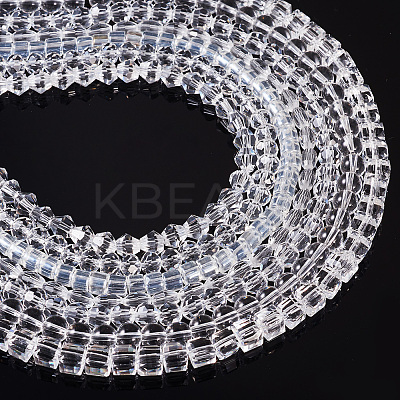 7 Strands 7 Styles Transparent Glass Bead Strands GLAA-TA0002-73-1