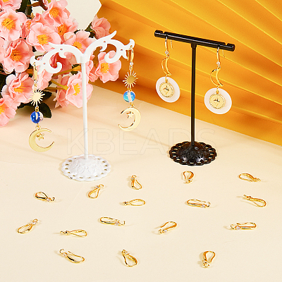 20Pcs Brass Micro Pave Clear Cubic Zirconia Earring Hooks ZIRC-BBC0002-80-1