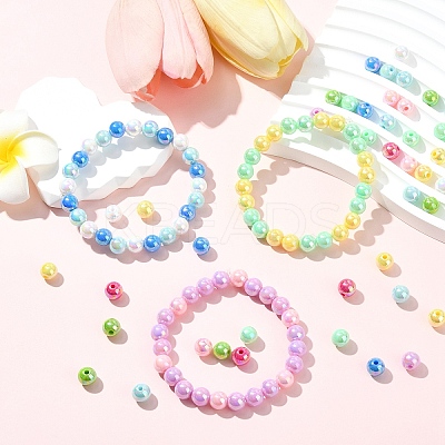 243Pcs 9 Colors Opaque Acrylic Beads MACR-YW0003-69-1