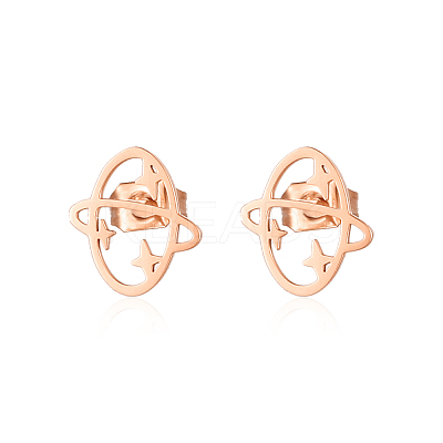 Sweet 304 Stainless Steel Flat Planet Earrings for Daily Wear XN2205-3-1