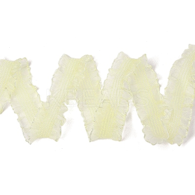 20 Yards Polyester Pleated Elastic Lace Trim SRIB-M015-01I-1
