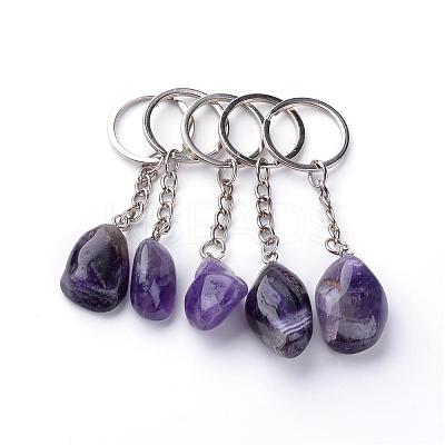 Natural Amethyst Keychain G-Q484-D05-1
