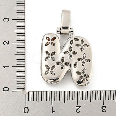 Brass Micro Pave Clear Cubic Zirconia Pendants KK-B099-01P-N-1