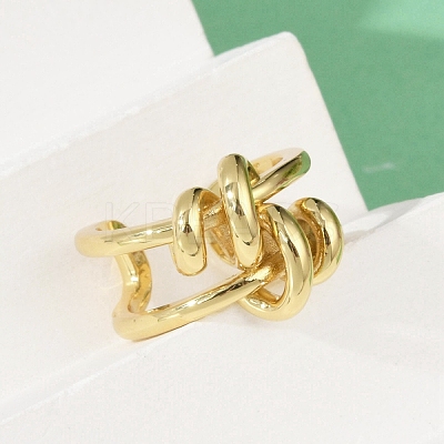 Brass Adjustable Cuff Rings for Women RJEW-C129-03G-1