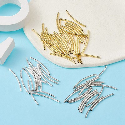 90Pcs 3 Colors Brass Tube Beads KK-YW0002-08B-1
