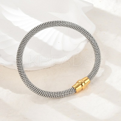 304 Stainless Steel Mesh Chain Bracelets for Women Men BJEW-Z087-19GP-1