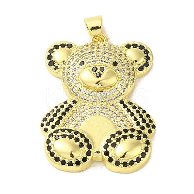 Brass Micro Pave Cubic Zirconia Pendants KK-Z042-30G-02-1