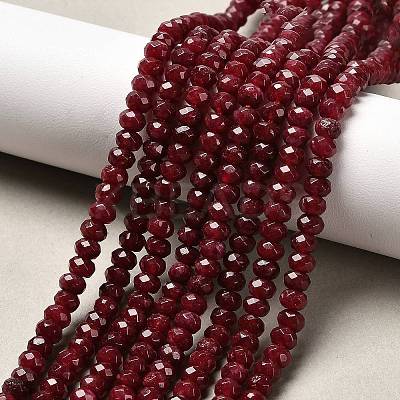 Dyed Natural Malaysia Jade Rondelle Beads Strands G-E316-2x4mm-20-1
