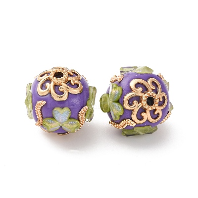 Handmade Resin Indonesia Round Beads IPDL-P005-15KCG-01-1