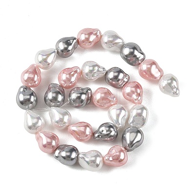 Electroplated Glass Beads Strands GLAA-Z013-01A-05-1