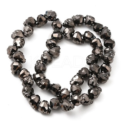 Transparent Electroplated Glass Beads Strands GLAA-G104-02B-1