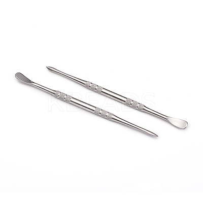 Stainless Steel Double-Sided Spear Point & Smoother Scoop AJEW-WH0121-28-1