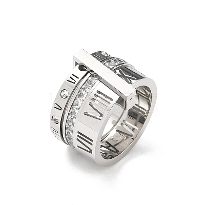 304 Stainless Steel Cubic Zirconia Finger Rings for Women Men RJEW-F189-06P-1