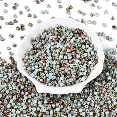 Opaque Picasso Glass Beads SEED-Q039-05A-A04-1