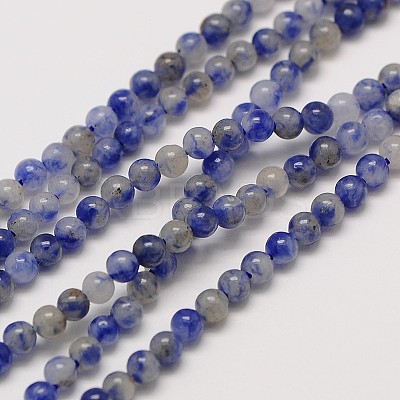 Natural Gemstone Blue Spot Jasper Round Beads Strands LS-G-A130-2mm-21-1