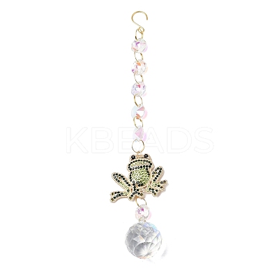 Alloy Rhinestones & Glass Charm Suncatchers HJEW-E013-01G-D-1